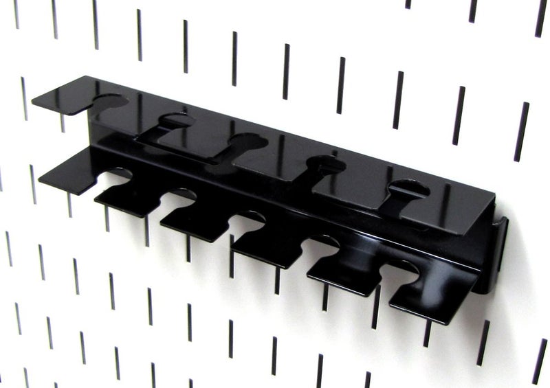 Wall Control ASM-SL-008 B Pegboard Slotted Tool Holder Bracket Slotted Metal Accessory for Wall Control Pegboard Only, Black - Image 1
